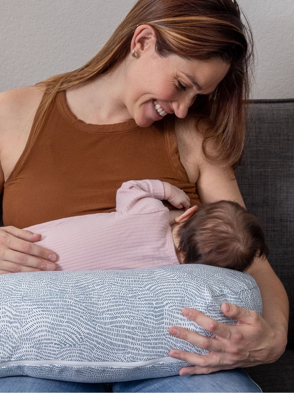 Boppy Nursing Pillow in Blue Speckled Current